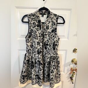 Forever 21 Black and White Floral Midi Dress